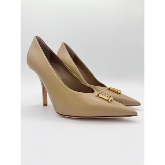 Burberry Ezra TB Natural Leather Pumps - Picture 4 of 12